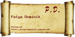 Palya Dominik névjegykártya